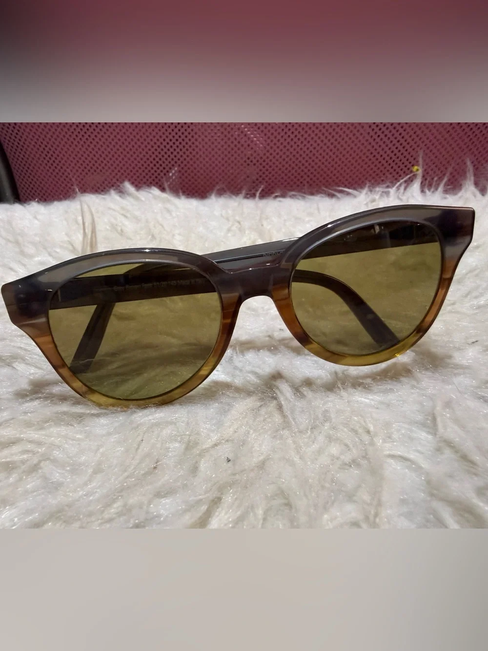 Kirkland Brown Gradient Round Sunglasses Gray Brown Fade 51/20 Made in Italy